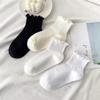 Женские белые носки с кружевом и оборками - Милый японский стиль JK, Тонкий чистый хлопок, Весенне-летние носки до щиколотки.