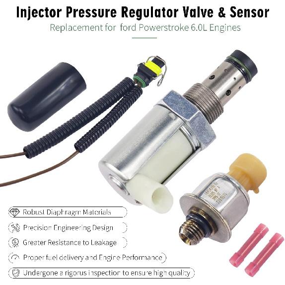 6.0 Powerstroke IPR Valve & ICP Control Sensor Kit Replacement for 2003-2010 Ford Super Duty F250 F350 F450 F550 E350 E450 Excursion Replaces