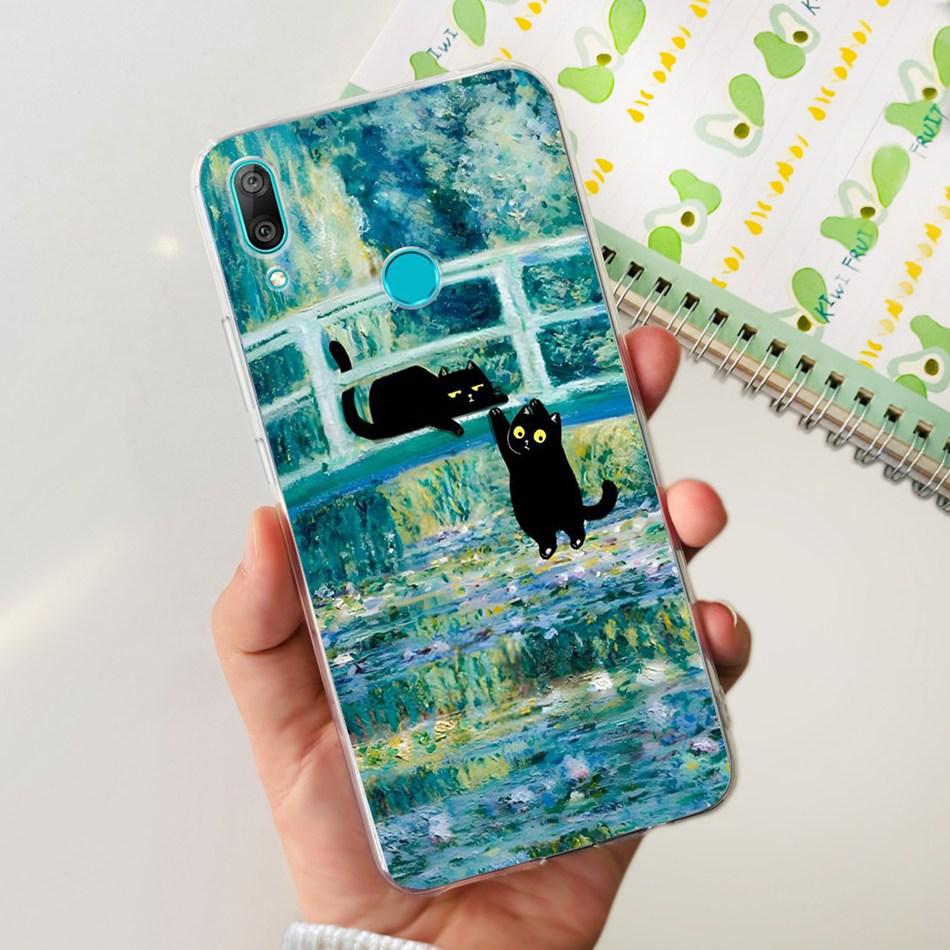 Чехол для телефона Huawei Y7 2019 Huawei Y7 Prime Pro (2019) DUB-LX1 LX2 LX3 Милый Пандa Цветочный Узор Мягкий Силикон ТПУ Чехлы