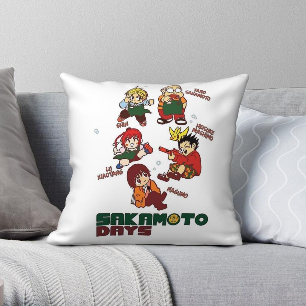 Sakamoto Days Anime Square Pillowcase Polyester Linen Velvet Pattern Zip Decorative Pillow Case Sofa Cushion Case