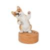 Woovia Dancing Welsh Corgi Smartphone Stand 12.8 X 9.8 X 16cm Doll Welsh Corgi Figure Ornament Animal Dog Music Music Dance Cute H20373