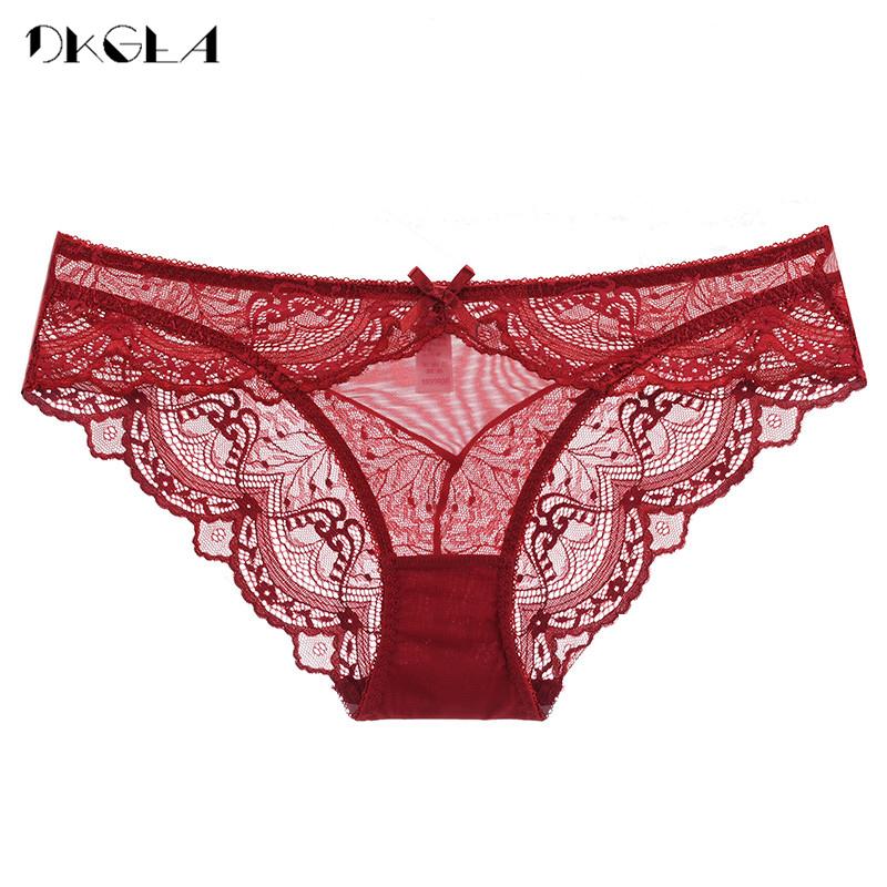 DKGEA Женские трусики, сексуальное нижнее белье, прозрачные кружевные трусы больших размеров с низкой посадкой