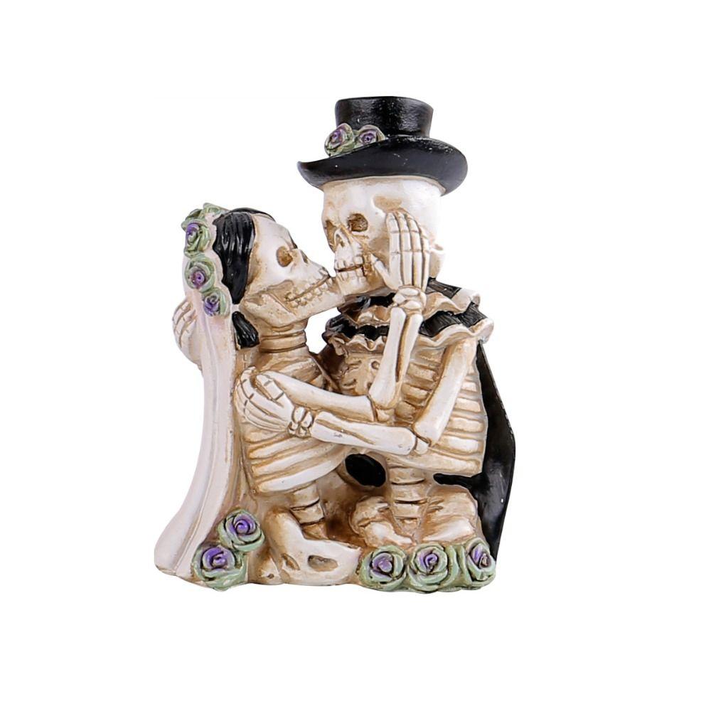 Страшный Хэллоуин Скелет Украшение Забавный Уникальный Поддельный Человеческий Череп Кости Игрушки для розыгрышей Смоляная Фигурка Скелета Украшения Подарок