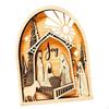 Wood Craft Nativity Scene Jesus Figurine Sculpture Centerpiece Vintage Style Decoration for