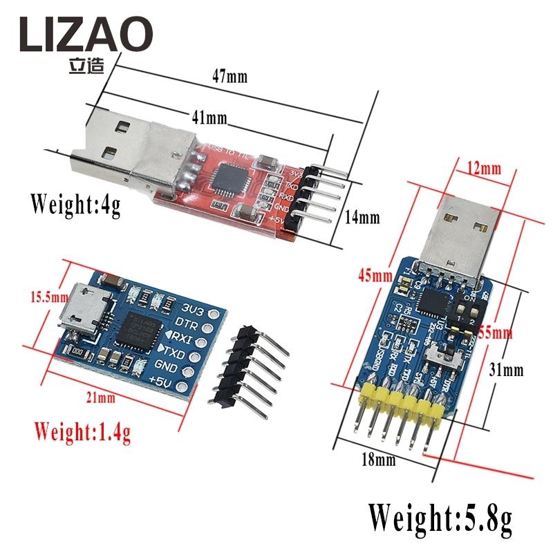 LIZAO CP2102 USB 2.0 to UART TTL 5PIN Serial Converter Module, Replace FT232 CH340 PL2303 for STC Download
