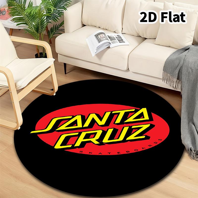 Santa Cruz Round Area Rug Carpet Rug For Living Room Bedroom Sofa Playroom Decor Nonslip Floor Mat