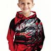 3D Digital Printing "graffiti Street Sports Car Art Passion" Pattern Hoodie Fashion Trend Casual Children's Clothing