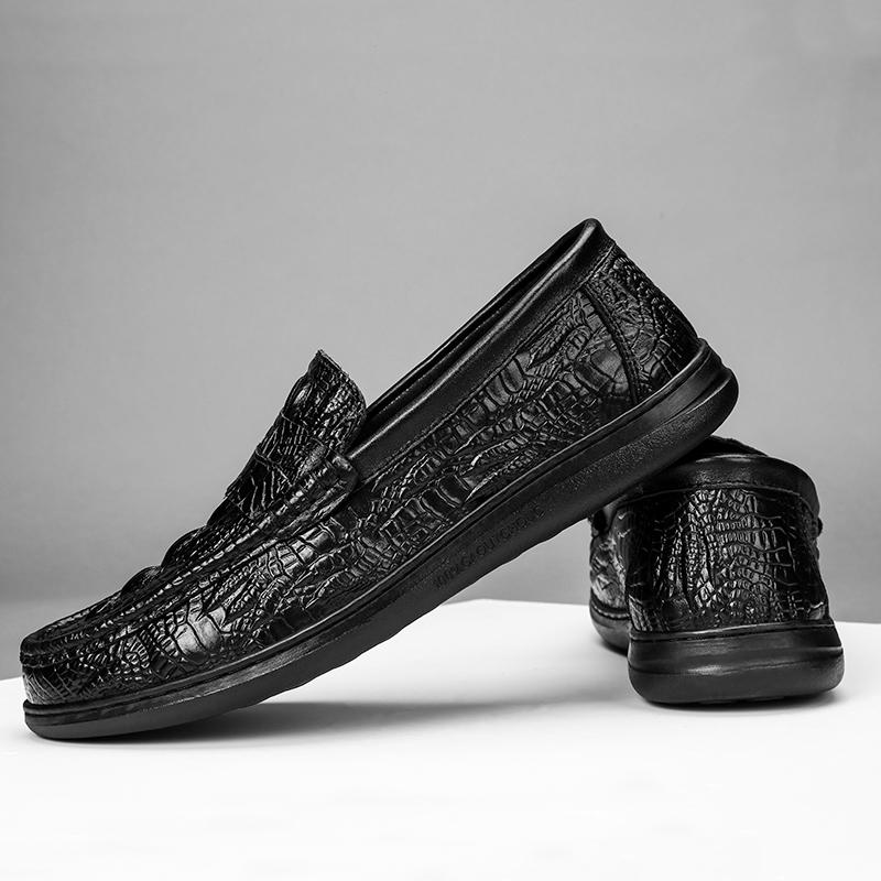 Мужские мокасины с крокодиловым узором, мужская модная обувь, новая весенняя удобная мужская обувь на плоской подошве, удобные мокасины, классическая мужская повседневная обувь из кожи