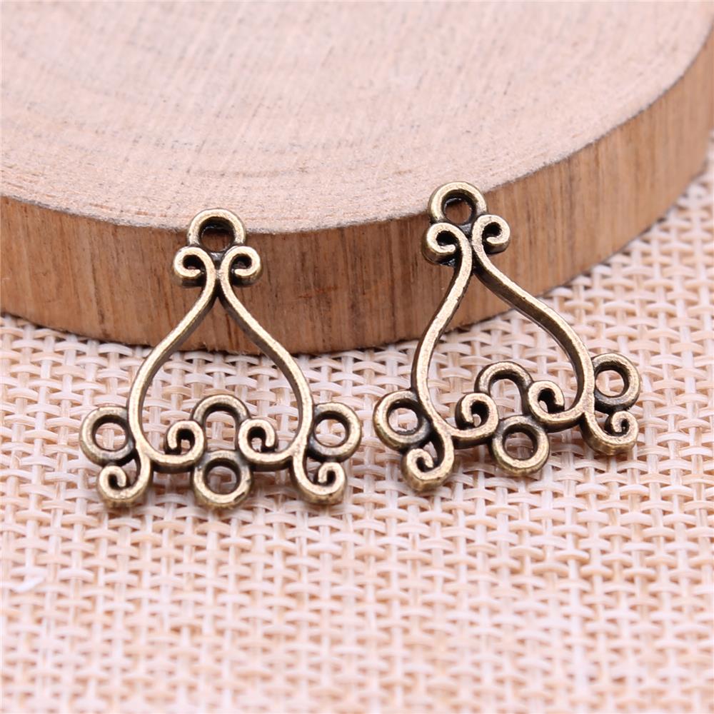 20 шт. полые серьги-коннектор шейный кулон античная бронза цвета 19х17 мм