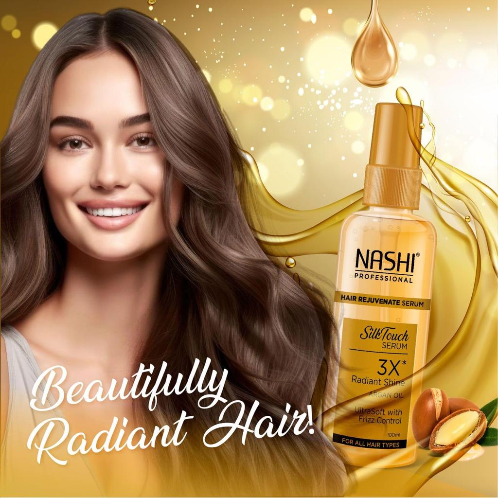 Nashi Professional Сыворотка для омоложения волос 100 мл с аргановым маслом для контроля пушистости, гладкие шелковистые волосы