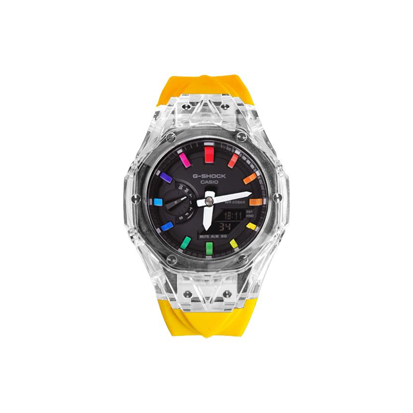 Casio Унисекс Часы с Жидкокристаллическим и Аналоговым Двойным Дисплеем Серия 48,5 мм Черные GA-2100-1A(Watch8--)