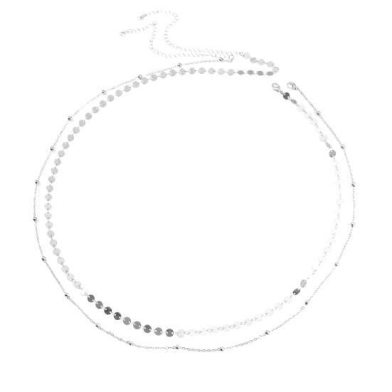 Женская цепочка на талию с двойным слоем блесток, регулируемая длина, ажурная, для танца живота, украшения на талию, вечеринки, фестивали, ночные клубы, цепочка на тело