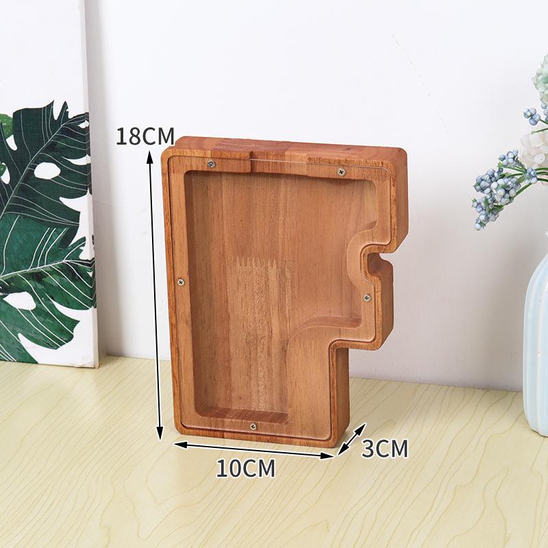 Деревянная и акриловая копилка для детей с алфавитом - прозрачный дизайн животных