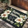 Floral Doormat with Inspirational Quote Cozy Welcome Mat for Front Door Non-Slip Entrance Rug for Home Decor Housewarming Gift