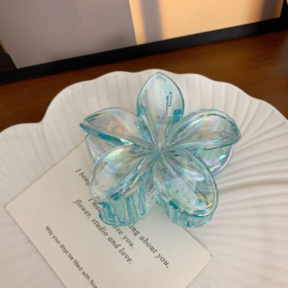 Пластиковая прозрачная заколка-краб для волос, большая заколка-коготь для волос, милая заколка для волос с цветком, уличная одежда