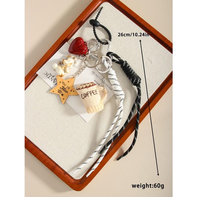 Creative bag hanging cute cartoon bear camera coffee cup fashion bag pendant DIY lanyard pendant