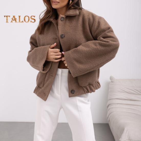 Женский шерстяной жакет с отложным воротником, однобортное пальто с плиссированным подолом, термобелье с длинными рукавами, для поездок на работу, свиданий, весна-осень-зима