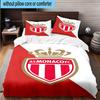 3pcs Monaco Football club Printed Bedding Set Duvet Cover Closure Includes 1 Duvet Cover & 2 Pillowcases Bedding Sets Home Decor Gifts
