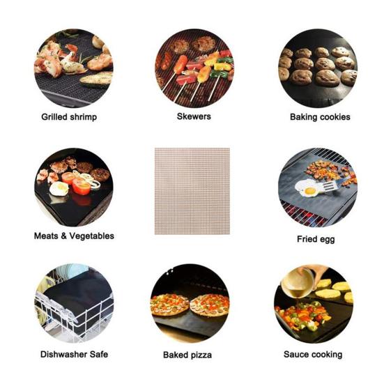 Коврик для гриля для барбекю предотвращает падение еды, равномерно приготовленный на гриле, антипригарный, устойчив к высоким температурам, легко чистится, коврик для гриля