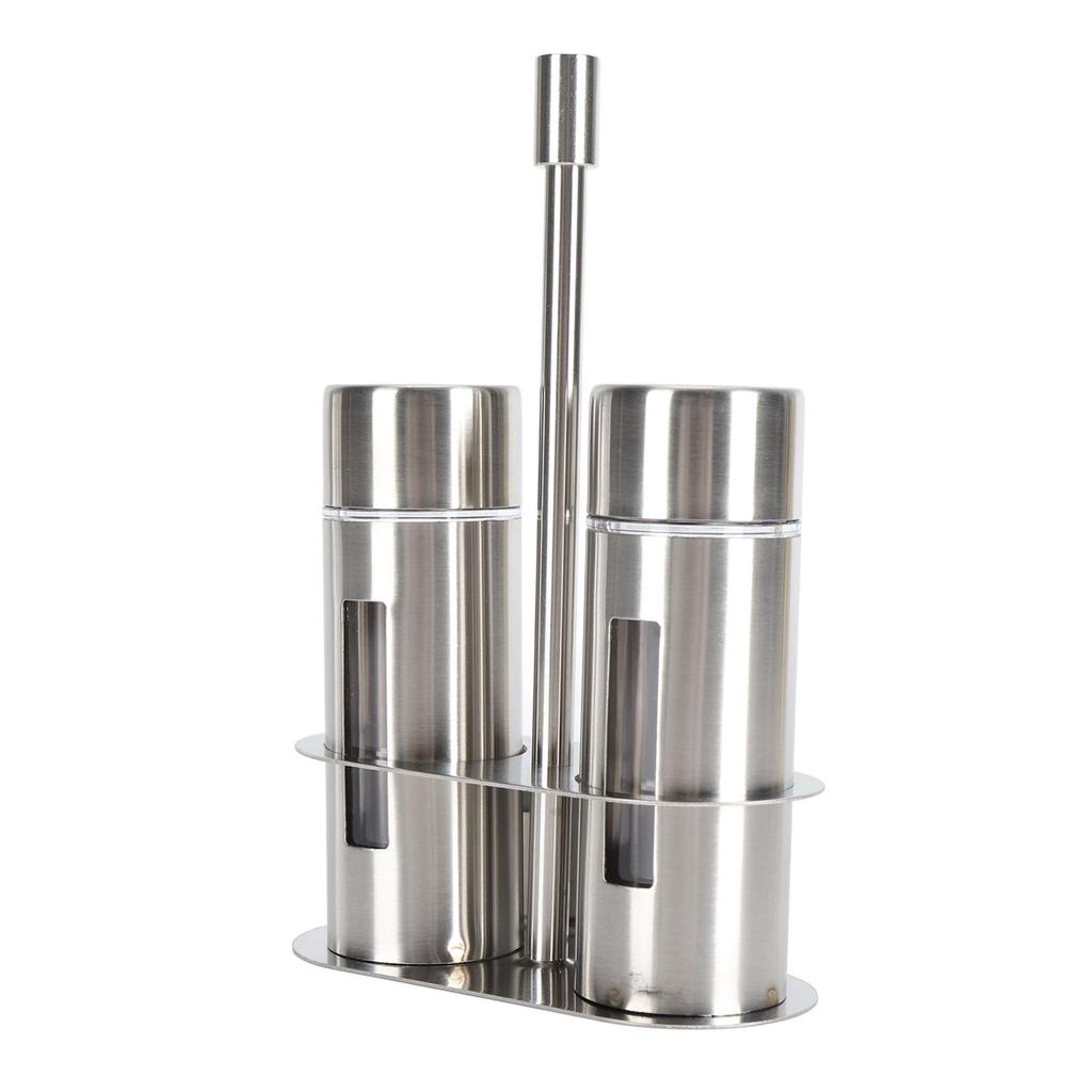 Набор из 2 шт. солонок и перечниц из нержавеющей стали 304, бутылочки для сахара, специй, приправ с подставкой для кухни, ресторана