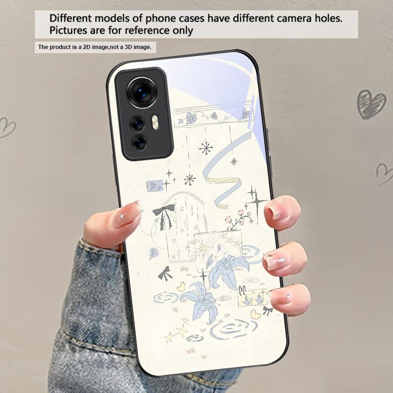 Свежий и целебный бриз Для Redmi Note 14 Pro+ 13 Pro 8 9 9S 12S 10 Pro 11 12 13C 14C A3 12 13 K60 Ultra Черный Стеклянный Чехол для Телефона