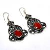 Mozambique Garnet Gemstone 925 Silver Plated Handmade Jewelry Earring 1.89"