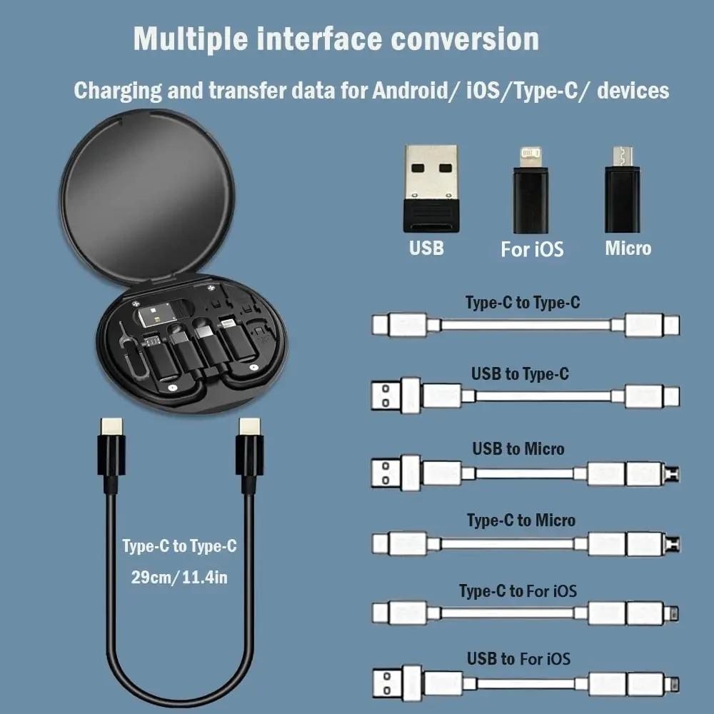 PD 60W USB Type C кабель для передачи данных комплект быстрая зарядка для iPhone 15 14 13 12 11 Pro Max Xiaomi зарядное устройство коробка для хранения адаптер аксессуары