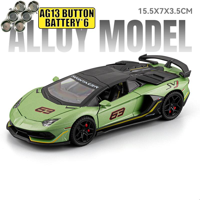 1:32 Lamborghini Aventador SVJ63 Суперспортивный Автомобиль Сплав Металл Литье под Давлением Модель Автомобиля Высокая Симуляция Коллекционные Миниатюры Домашний Декор Подарки