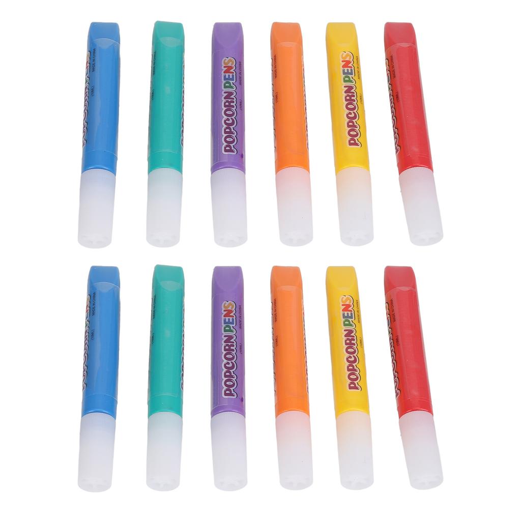 12pcs DIY Bubble Popcorn Drawing Pen Popcorn Color Paint Pen for Greeting Cards Christmas