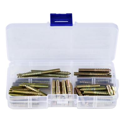 80 шт. M5 Дюбельный винт Деревообработка Мебельный соединитель Двусторонний винт Болт-вешалка