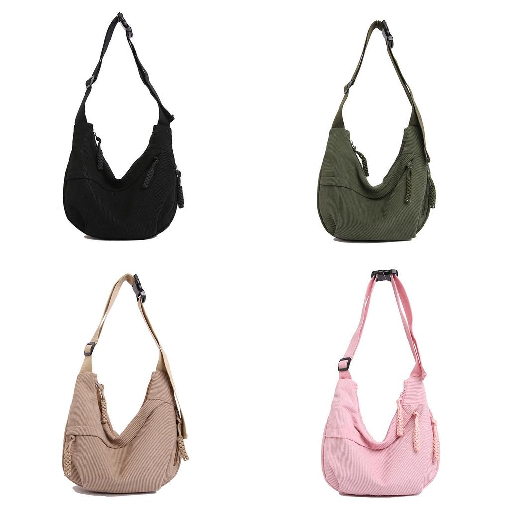 Casual Womens Corduroy Crossbody Bag With Inner Compartments And Soft Structure For Everyday