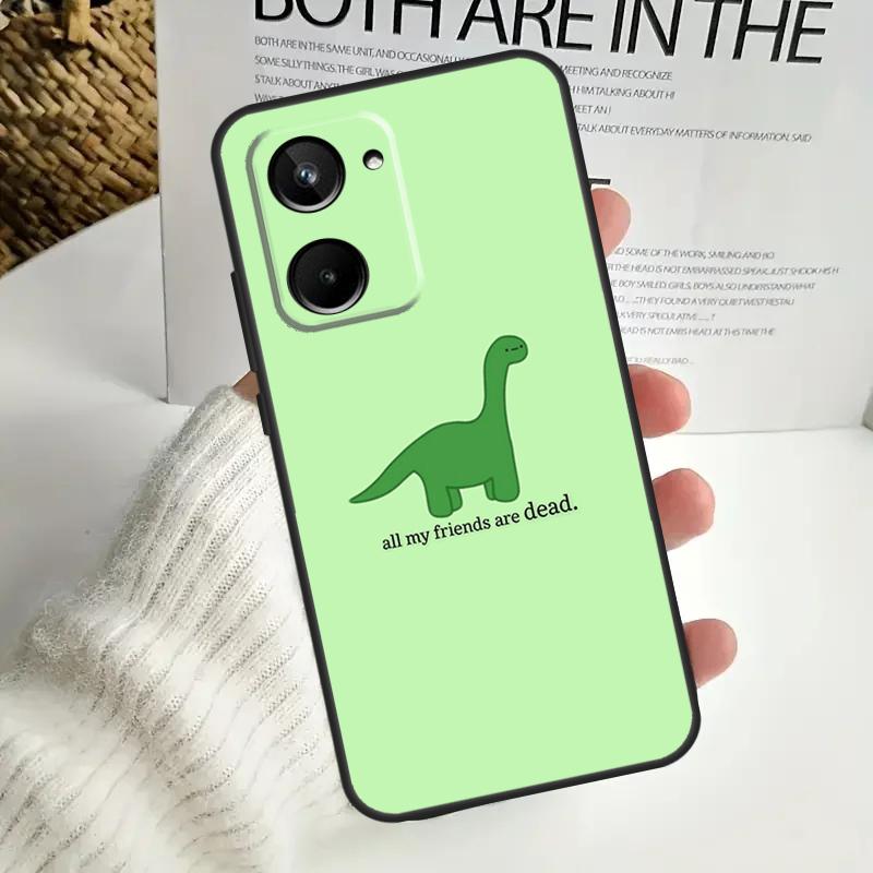 Dinosaur Pattern Case For Realme C67 C55 C53 C51 C35 C33 C31 C30 C25s C21Y GT Neo 5 GT5 9 10 11 12 Pro Plus