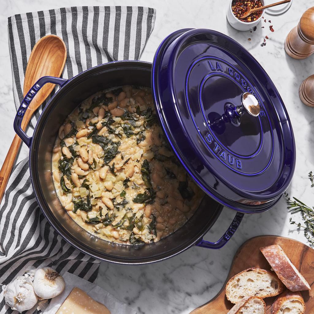 Staub Cocotte Round Granblue большой эмалированный горшок ручной работы, совместимый с IH, японский La Cocotte Round "Pico 28 см" [Авторизованный продукт] 40510-285