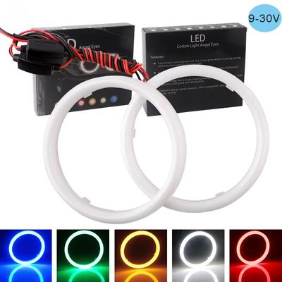 1 пара COB Angel Eyes 9-30 В с крышкой Halo Rings Cotton Lights для светодиодных автомобильных мотоциклетных фар Противотуманные фары 60 70 80 90 100 120 мм