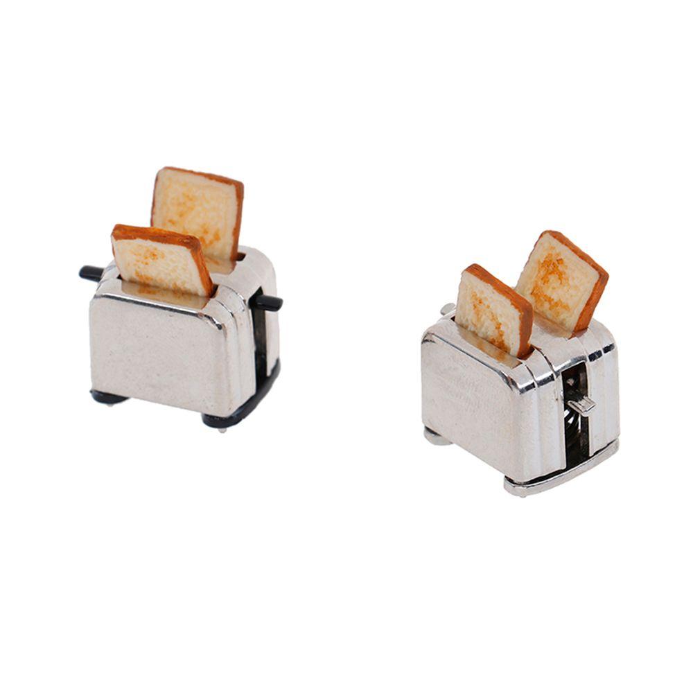 Mini Kitchen Toy Playing House With 2PCS Bread Toast Machine Miniature Toaster Doll Accessories