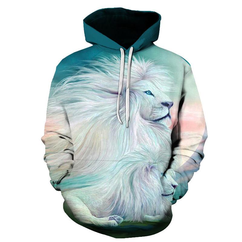 Забавные модные мужские толстовки унисекс с 3D графическим принтом льва, весенне-осенняя толстовка, пуловеры, топы, повседневные толстовки, мужская одежда