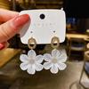 1Pair Korean Ins Style Big Flower Earrings All-Match Elegant Temperament Ear Studs For Women Simple Eardrop Jewelry