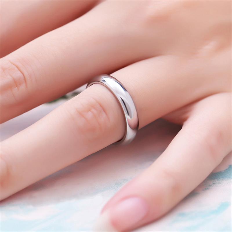 Fashion Stainless Steel Couple Ring Simple Smooth Rose Gold Titanium Steel Rings for Women