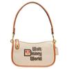 New Disney, Collaboration Swinger Glove Tanned Leather Handbag, Shoulder Bag Women's Khaki C8621-B4RHR
