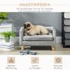 Dog Sofa Dog Bed Dog Couch Made of Velvet with Backrest, Wooden Legs, Cushion, Cat Sofa with Soft Padding, for Small Dogs 64 x 45 x 36 cm Dark Grey