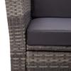 4 Piece Garden Lounge Set with Cushions Poly Rattan Grey