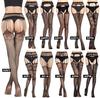 30 Styles Erotic Stockings With Garter Belt For Women Fishnet Pantyhose Plus Size Thigh High Socks Sexy Lingerie