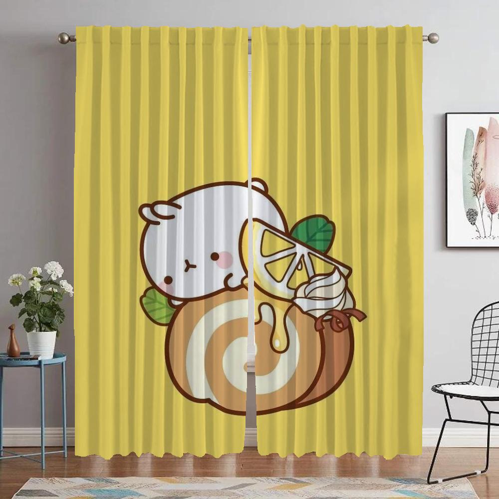 Блэкаут шторы Molang для гостиной, тюль для спальни, украшение на Хэллоуин, кухонные шторы, 2 штуки, элегантные