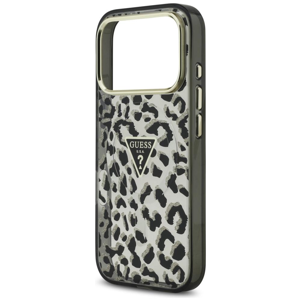 Guess Leopard Glitter Magsafe Case For Iphone 17 Pro Protection