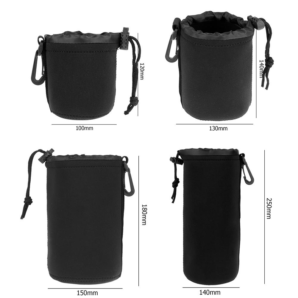 1pcs Camera Lens Bag Photography Lens Pouch Neoprene Waterproof Backpack Drawstring Protector Case for Most Digital SLR Camera