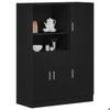 VidaXL Set of 2 Kitchen Cabinets Black Engineered Wood 3324143