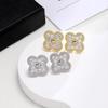 Fashion Titanium Steel Four-Leaf Clover Women's Earrings Match Temperament Senior Sense Of Earrings