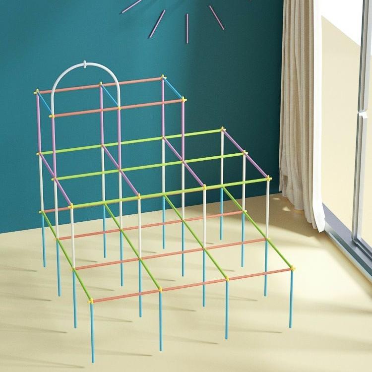 STEM Straw Builders Construction Set Large Pipe Connectors & Straws, Montessori Educational Toys for 3-10Year Olds