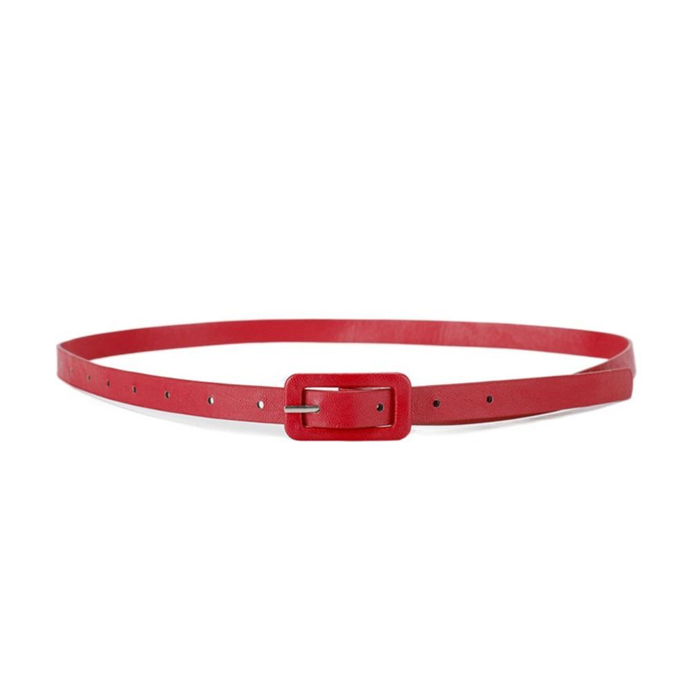 Slim Side Thin Waist Belt Korean Style Candy Color Waistband Elegant PU Leather Belt Party