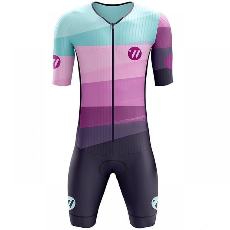 Mens Triathlon Cycling Bodysuit Quick-Dry Compression Suit Sports